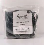 6x - Pembrook Compression Socks L/XL Navy Blue – Circulation Support Stockings
