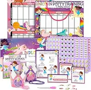 Potty Training Chart - Reward Sticker Chart - Girls Theme - Marks Behavior Progress - Motivational Toilet Training for Toddlers and Children - Great for Boys and for Girls
