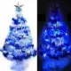 摩達客耶誕-台灣製6呎/6尺(180cm)豪華版夢幻白色聖誕樹(銀藍系配件組)+100燈LED燈藍白光2串(附IC控制器