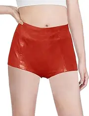 [Fallorchid] Girl's Faux Leather Shorts Fashion Skinny Shorts Mini Pants