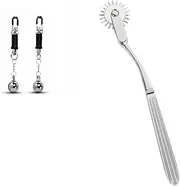 SM Pinwheel Roller Sex Toys Nipple Clips BDSM Flirt Body Nipple Alternative Non Piercing Clamps Strong for Women Girls Adult Stimulation Nipple Chain Clamp