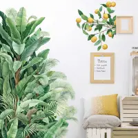 在飛比找蝦皮商城優惠-五象設計 新鮮綠色植物臥室裝飾壁紙繪畫門貼裝飾