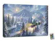 Abraham Hunter Lighted Tabletop Canvas Style Christmas Train Mini