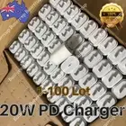 1-100 Lot 20W USB Type-C Wall Adapter Fast Charger PD Power For iPhone 14 13 15