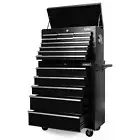 15 Drawer Tool Box Trolley Cabinet Storage Cart Garage Toolbox Organiser Black