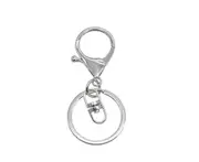 20 PCS Silver Swivel Lobster Clasp Trigger Clip Key Ring Keychain Split Ring DIY