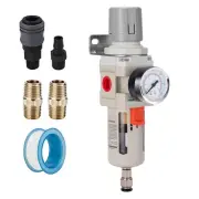 3/8" NPT Compressed Air Filter Regulator Combo, Air Compressor Water Separato...