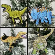 Dinosaur Christmas Ornaments 4 Piece Set Triceratops, Velociraptor, and