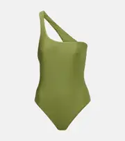 [Jade Swim] Jade Swim Evolve one-shoulder swimsuit AU 14 green