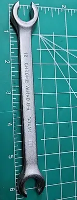 Vtg New Task Force Line Wrench Metric 12mm 11mm Crome Vanadium