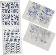 4 Sheets Underglaze Transfers for Pottery DIY Ceramic Clay Transfer Paper Decals Pottery Decor
