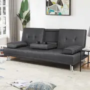 ALFORDSON Sofa Bed 3 Seater Lounge Fabric Grey