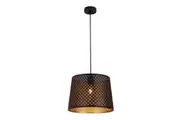 Slanted with Geometry Pattern Laser Cut Interior Black Pendant Light