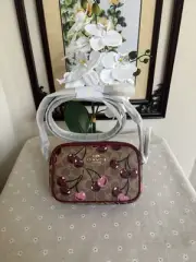 Coach Mini Jamie Camera Bag In Signature Canvas With Cherry Print