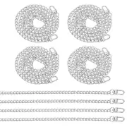 47.2" Flat Purse Chain 8 Pack Silver Purse Strap Handbag Chains Straps