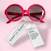 Janie and Jack Kids Sunglasses Pink Frames Logo at Hinge 2-4 Years