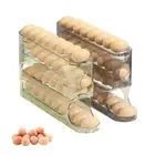 2PCS 4 Tiers Egg Holder for Fridge,22 Egg Storage for Space-saving Egg Dispen...
