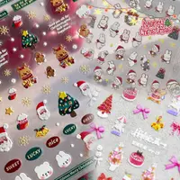 在飛比找蝦皮購物優惠-日系tomoni繽紛可愛小兔聖誕麋鹿系列 背膠貼紙 / 聖誕