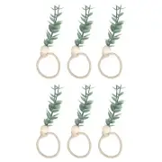 6Pcs Napkin Rings, Rustic Farmhouse Table Napkin Holders for Decoration, 140 mm