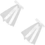 [LIFKOME] 2pcs Bow Veil Girl Veil Wedding Balloons Bride Balloons Tassel Skincare Headbands for Women Graduation Gown Cap Tassel Luxury Decoration Kit Decoration White Mesh