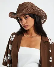 Yeehaw Cowboy Hat Chocolate Brown