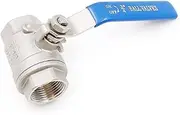 BSPT Female Stainless Steel SS304 2P Full Port Ball Valve, with Vinyl Handle Thread Valves, for Swimming Pool Connection Pipe Valve(Size:3/8")