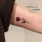 刺青貼紙紅玫瑰花卉手臂小清新圖案防水持久女仿真刺青新款1張4個 刺青貼