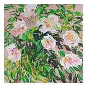 CAFE LIGHTING 'Blooms' Enhanced Canvas Print