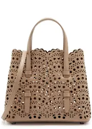 Alaïa Mina 20 Laser-cut Leather top Handle bag - Sand ONE SIZE