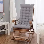 High Back Chair Cushion Wooden Rocking Relaxer Pads Portable Thick Soft Summer Sun Lounger Cushion Seat Cover for Travel Holiday Indoor Outdoor(Light Grey)
