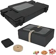 12 PCS Black Bakery Boxes with Window - Elegant Pastry Containers for Cupcakes, Donuts, Chocolate Strawberries & Desserts | Stylish & Practical Gift Packaging