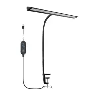 LED Desk Lamp with Clamp 25 Lighting Modes Eye-Caring USB Powered Flexible Gooseneck Adjustable Color and Brightness Tim