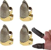 Sewing Thimbles Finger Protector, Adjustable Finger Metal Shield Protector Pin Needles Sewing Quilting Embroidery Craft Accessories DIY Sewing Tools Needlework