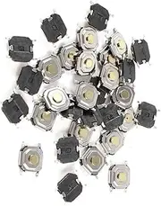 Micro Switch,Mini Switch, 30 Pcs 4x4x1.5mm SMD Momentary Tact Tactile Micro Switch DC 12V 0.2A