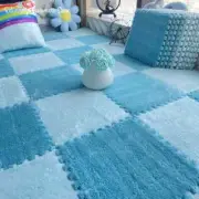 30*30CM Soft Plush Children Kids Rug Play Mat Puzzle Carpet Warm Playmat Mat