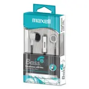 Maxell 199725 52" Cord B-13 Bass Earbuds with Microphone - White New
