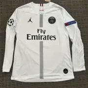 Neymar JR PSG 2018/2019 Away White Long Sleeve White Champions League Jersey