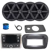 JBL Marine Radio, Antenna, 4x 6.5" 100W Black Speaker w/Wire,Spa Bezel, Adapter