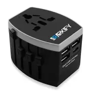 SPARKIFY Universal Travel Adapter 3 USB & Type-C Outlet Converter Plug Power