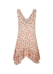 Free People Let It Happen Floral-print Mini Dress - Beige - L L