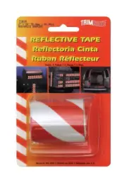 Trim Brite T1809 White Self-Adhesive Safety Marking Reflective Tape 24 Wx2 L in.
