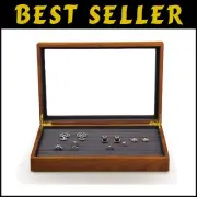 Chic Jewelry Display Case with Acrylic Lid - Organize Rings, Earrings & More