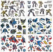 Huayao Tattoo Set, 6 Count Super Man Waterproof Temporary Tattoo for Birthday Party Decorations, Teens and Adults