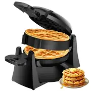 Waffle Maker 1400W Double Belgian Waffle Iron 180° Flip 8 Slices Rotating & N...
