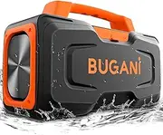 Bluetooth Speaker, BUGANI 50W Super Power Portable Bluetooth Speakers Waterproof IPX7, Support 30H Playtime, Fast Charging, Microphone Input, Suitable for Party, Travel, Singing, Orange