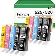 Printer Cartridges Compatible with Canon PGI-525 CLI-526 Ink Cartridge for PIXMA IX6550 IP4850 IP4950 MX715 MX885 MX895 MG5150 MG5250 MG5350 MG6150 MG6250 MG8150 MG82500 Ink Cartridge (10)