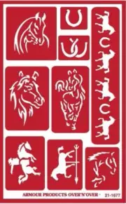 Armour Reusable Over n Over Glass Etching Stencil - ONO Horses