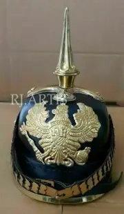 Vintage Imperial German Officer’s Pickelhaube Helmet Militaria Leather Prussian