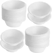 COLLBATH 100pcs Pulp Bowls for Takeaway Noodle Barbecue Serving Bowl Tableware for Parties Events and Outdoor Gatherings