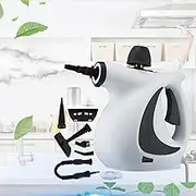 AMHUB Handheld Steam Cleaner – Multi-Purpose High-Pressure Steam Cleaner for Home, Kitchen, Upholstery and Car Detailing – 9 Pcs Accessories, Fast Heat Up | Steamer for Cleaning| White and Grey